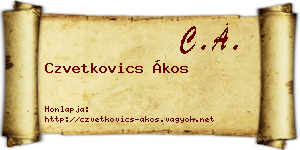 Czvetkovics Ákos névjegykártya