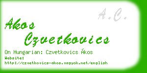 akos czvetkovics business card